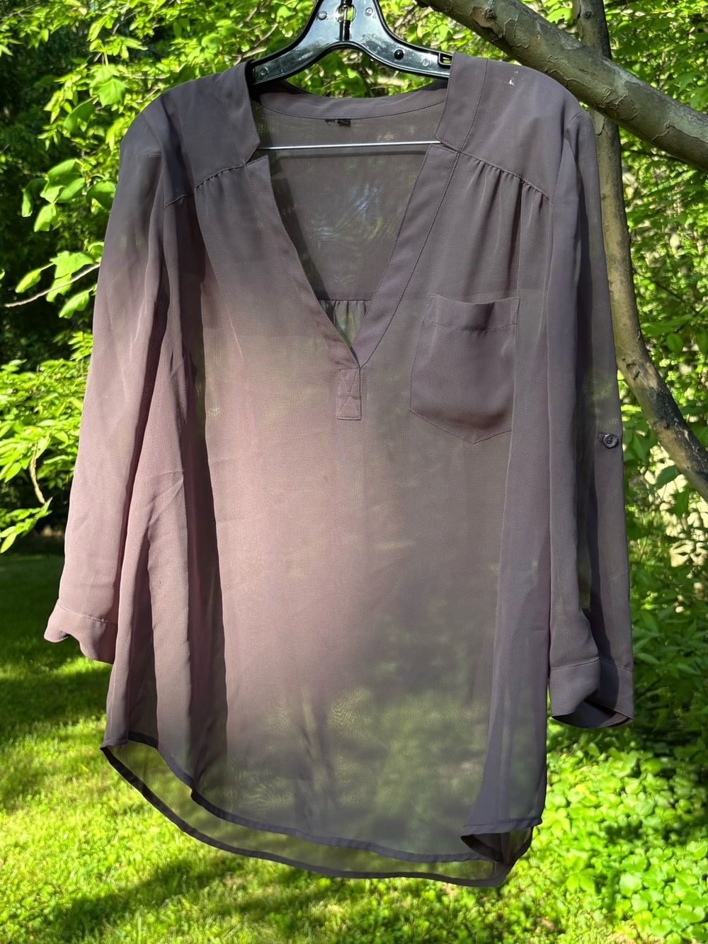 Torrid Dusty Rose Purple Sheer Blouse